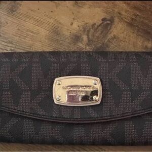 Michael Kors Dark Brown Snap Wallet